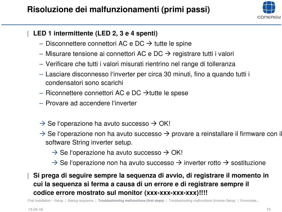 connettori AC e DC tutte le spese Provare ad accendere l inverter Se l operazione ha avuto successo OK!