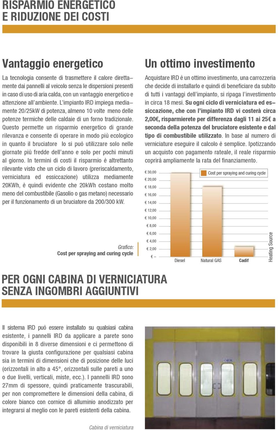 L impianto IRD impiega mediamente 20/25kW di potenza, almeno 10 volte meno delle potenze termiche delle caldaie di un forno tradizionale.