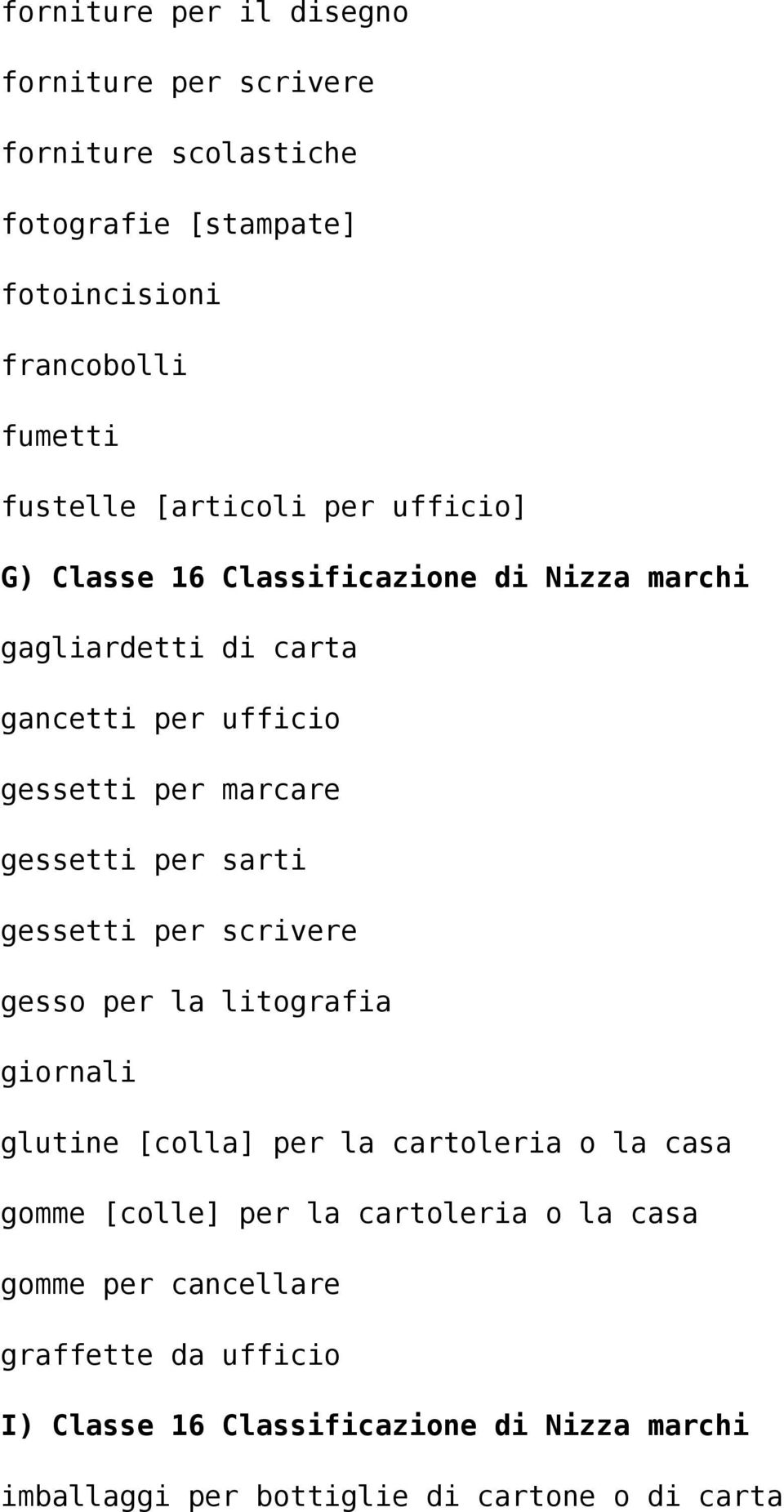 gessetti per sarti gessetti per scrivere gesso per la litografia giornali glutine [colla] per la cartoleria o la casa gomme [colle] per la