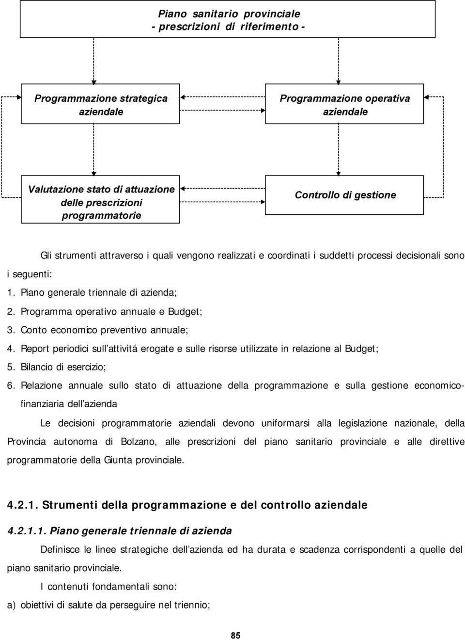 Programma operativo annuale e Budget; 3. Conto economico preventivo annuale; 4. Report periodici sull attivitá erogate e sulle risorse utilizzate in relazione al Budget; 5. Bilancio di esercizio; 6.