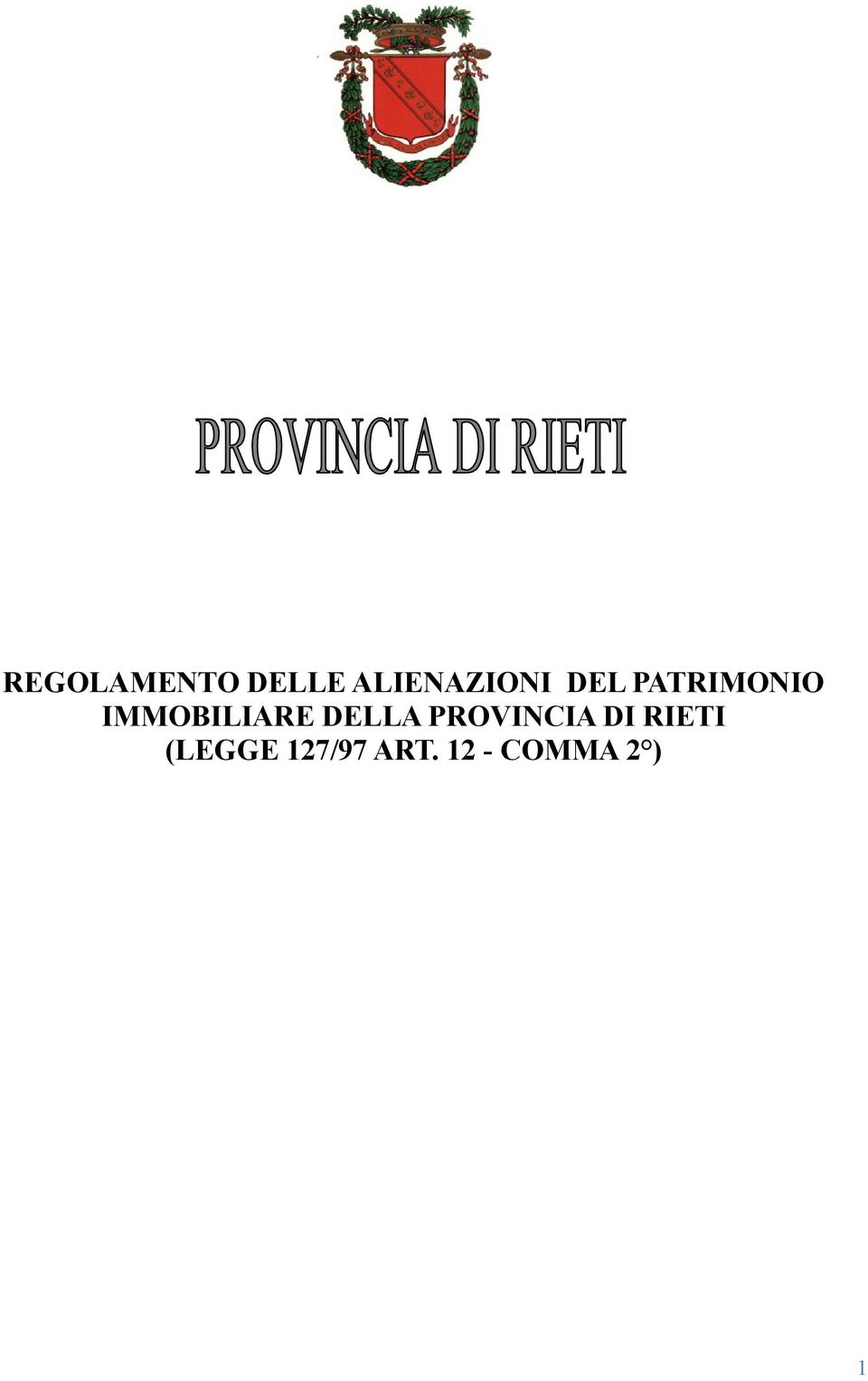 DELLA PROVINCIA DI RIETI