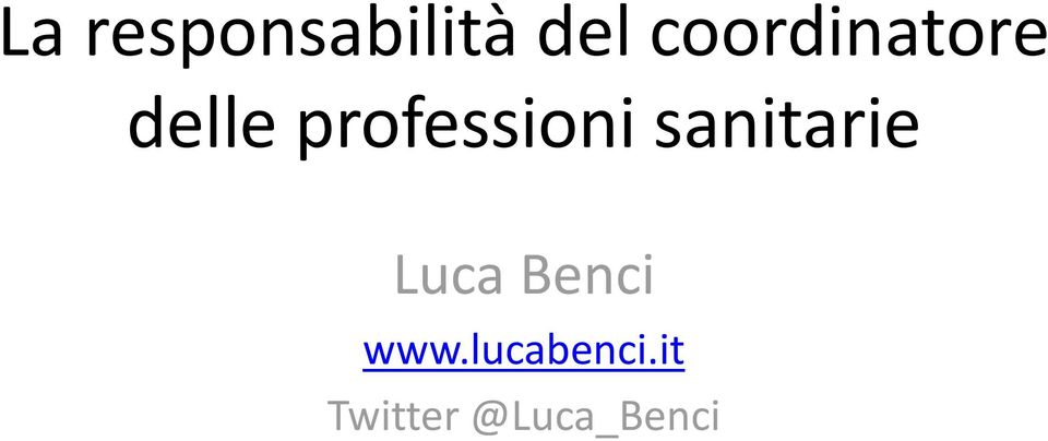 professioni sanitarie Luca