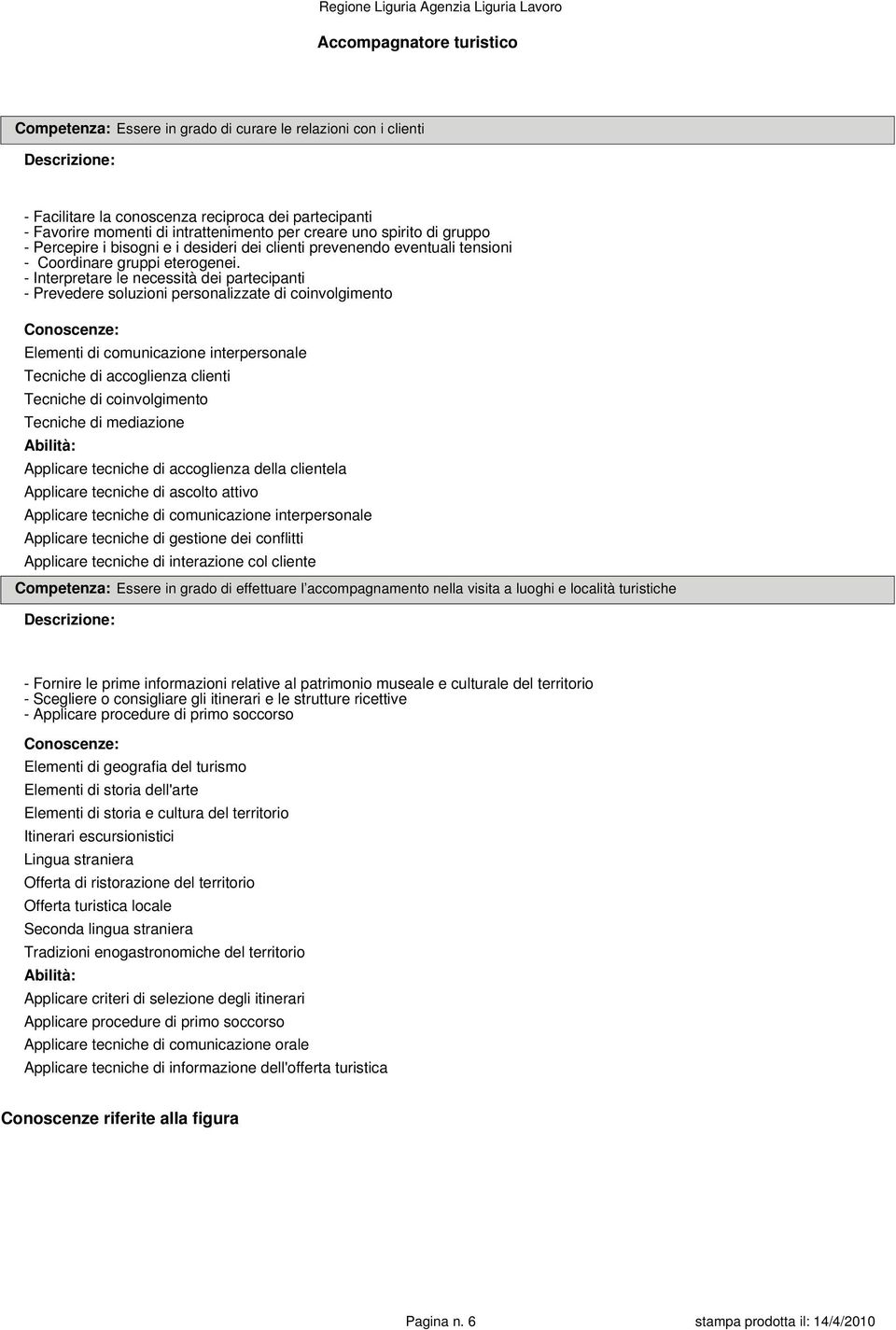 - Interpretare le necessità dei partecipanti - Prevedere soluzioni personalizzate di coinvolgimento Elementi di comunicazione interpersonale Tecniche di accoglienza clienti Tecniche di coinvolgimento