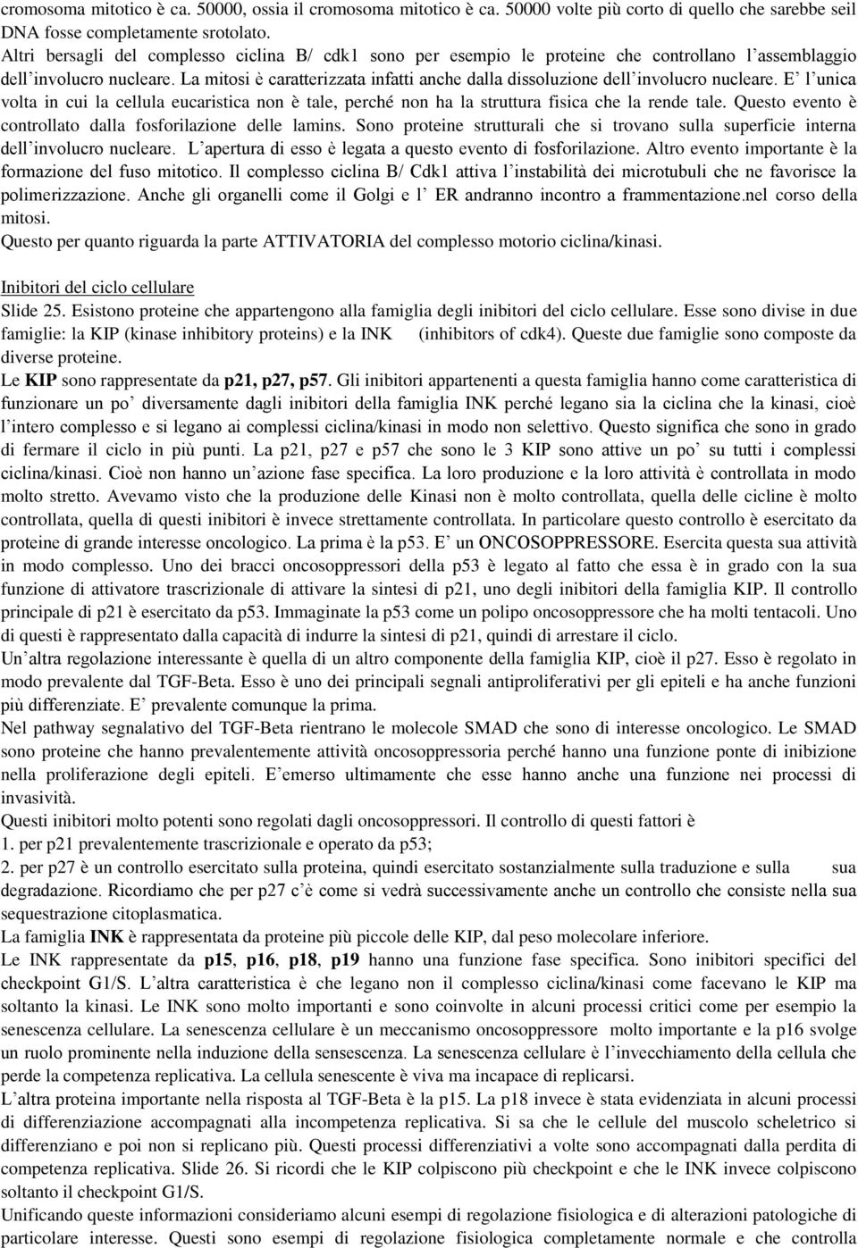 La mitosi è caratterizzata infatti anche dalla dissoluzione dell involucro nucleare. E l unica volta in cui la cellula eucaristica non è tale, perché non ha la struttura fisica che la rende tale.