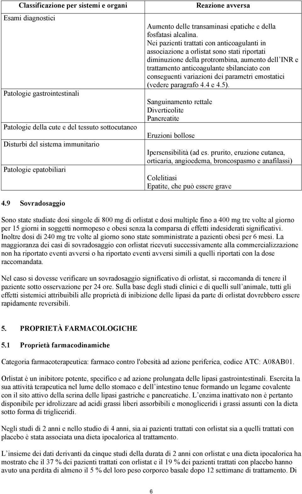 Nei pazienti trattati con anticoagulanti in associazione a orlistat sono stati riportati diminuzione della protrombina, aumento dell INR e trattamento anticoagulante sbilanciato con conseguenti