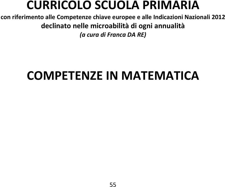 Nazionali 2012 declinato nelle microabilità di ogni