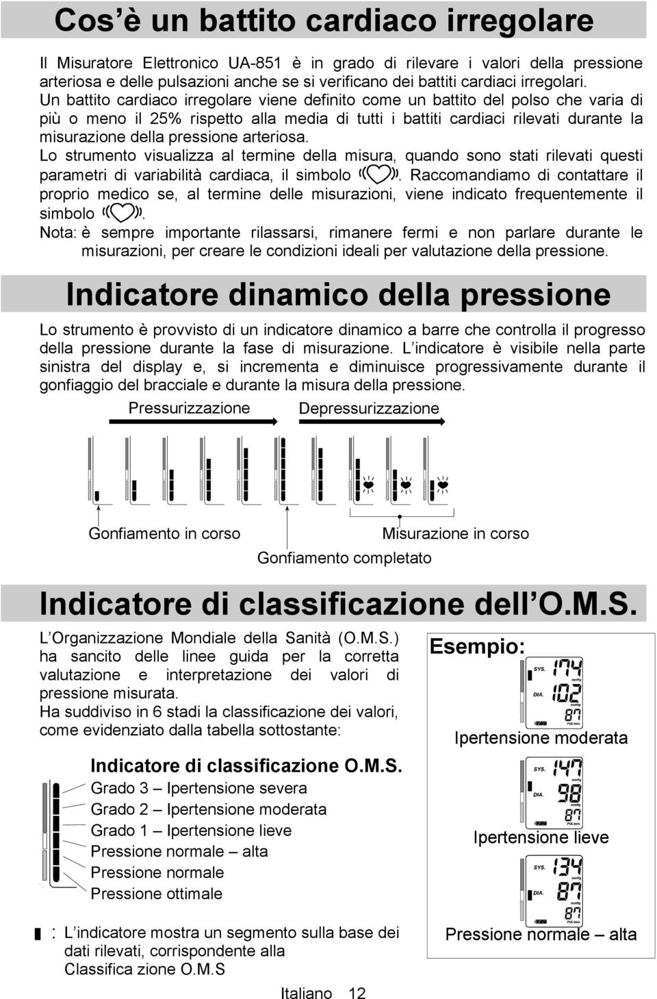 Un battito cardiaco irregolare viene definito come un battito del polso che varia di più o meno il 25% rispetto alla media di tutti i battiti cardiaci rilevati durante la misurazione della pressione