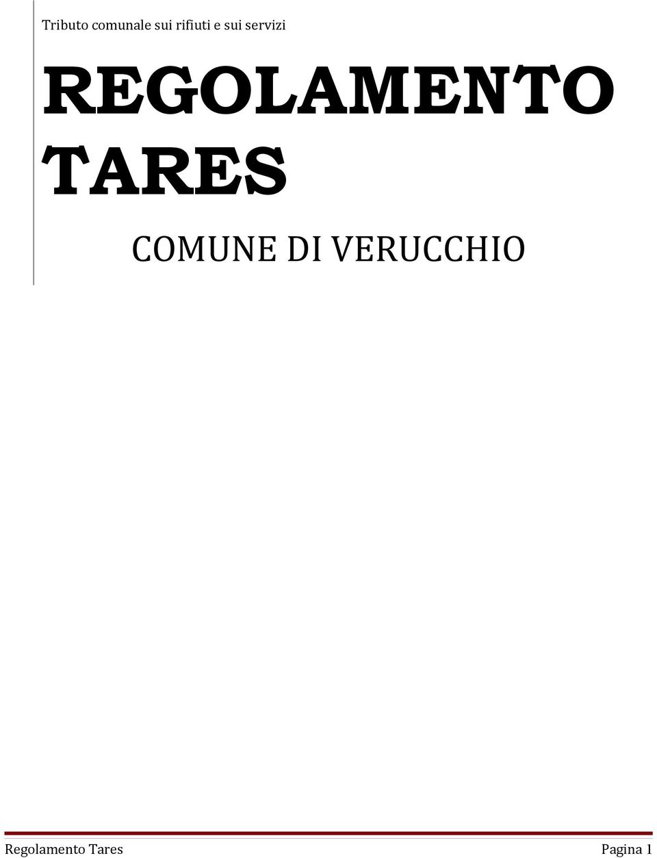 REGOLAMENTO TARES COMUNE