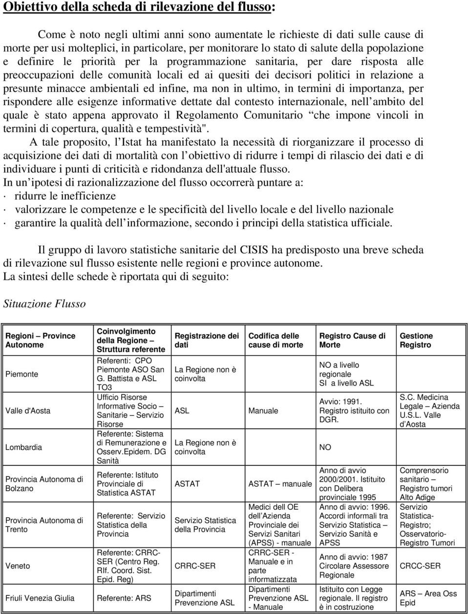 presunte minacce ambientali ed infine, ma non in ultimo, in termini di importanza, per rispondere alle esigenze informative dettate dal contesto internazionale, nell ambito del quale è stato appena