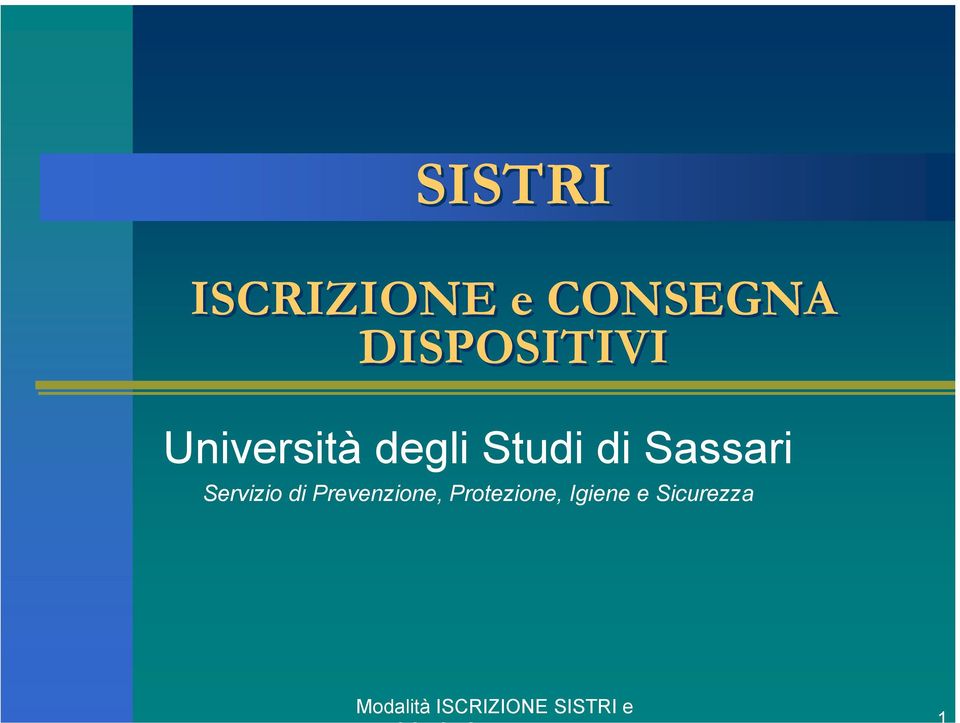 Studi di Sassari Servizio di