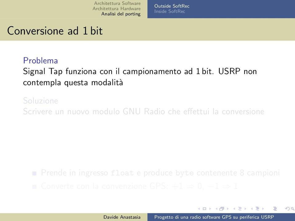 USRP non contempla questa modalità Soluzione Scrivere un nuovo modulo GNU