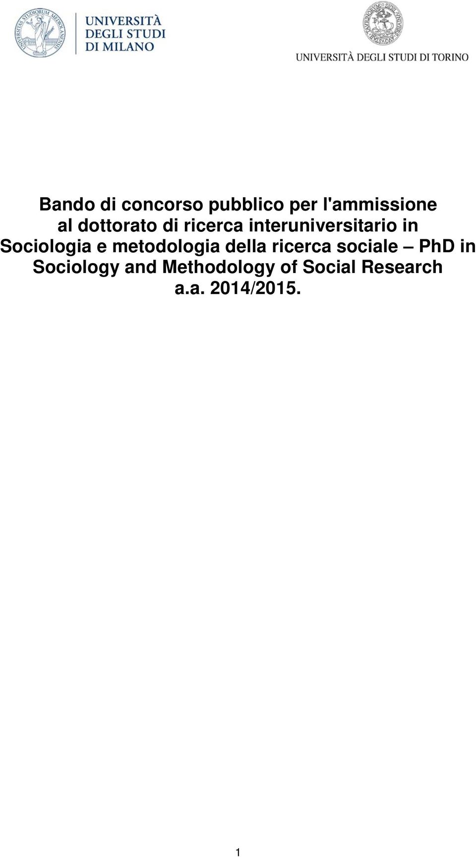 Sociologia e metodologia della ricerca sociale PhD