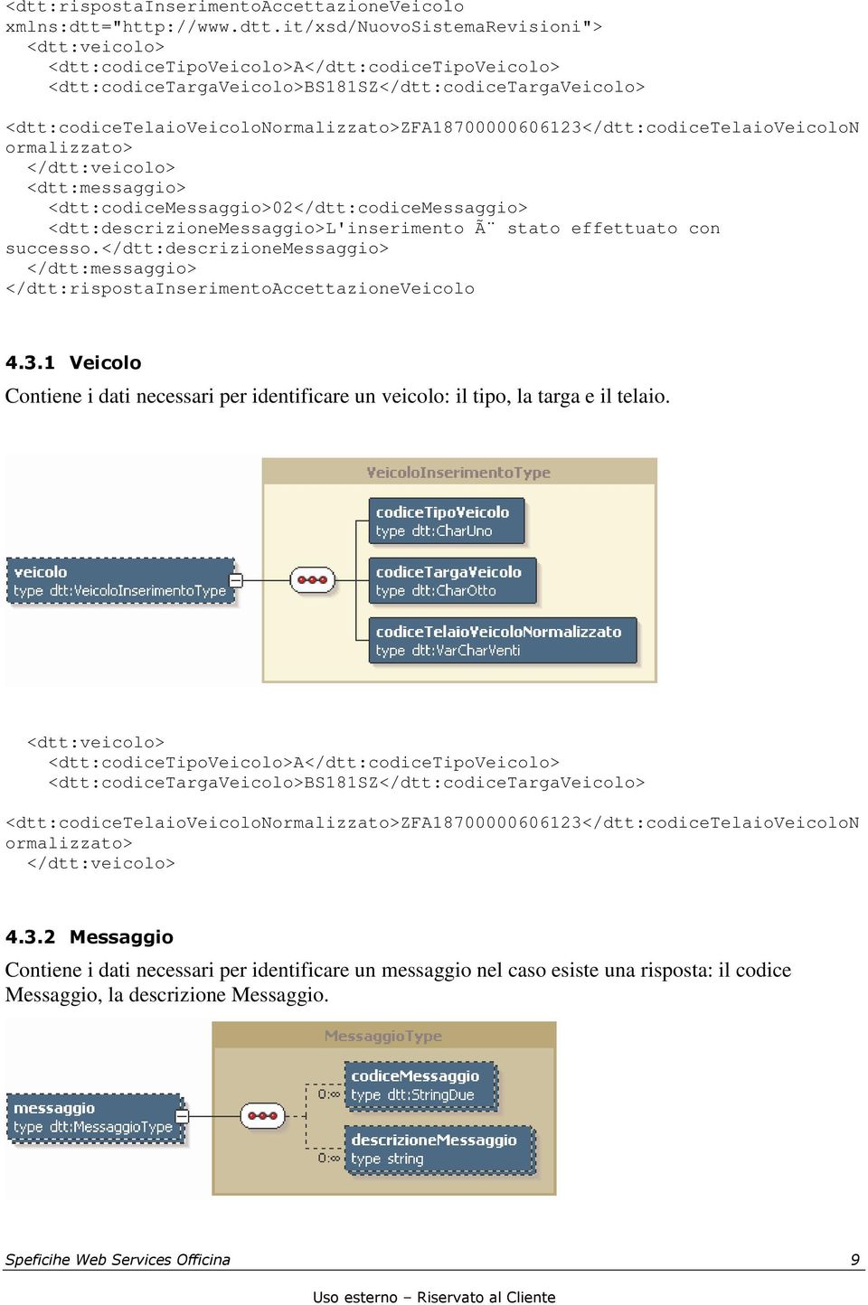 <dtt:descrizionemessaggio>l'inserimento Ã stato effettuato con successo.</dtt:descrizionemessaggio> </dtt:messaggio> </dtt:rispostainserimentoaccettazioneveicolo 4.3.