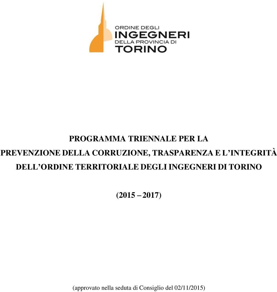 TERRITORIALE DEGLI INGEGNERI DI TORINO (2015