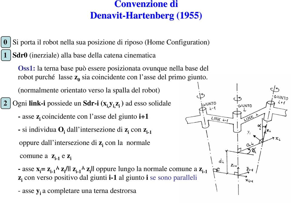 (normlmente orentto vero l pll el robot) Ogn lnk- poee un Sr- (x, y, z ) eo olle - e z onente on l e el gunto + - nvu O ll nterezone