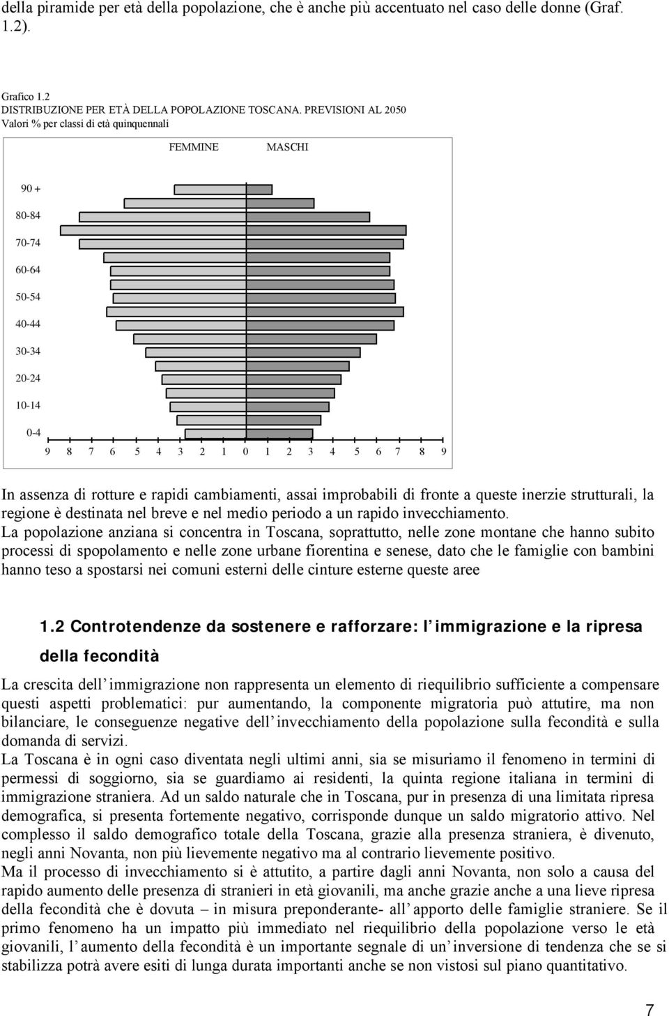 cambiamenti, assai improbabili di fronte a queste inerzie strutturali, la regione è destinata nel breve e nel medio periodo a un rapido invecchiamento.