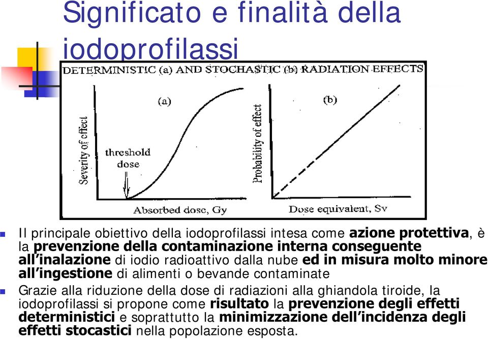 alimenti o bevande contaminate Grazie alla riduzione della dose di radiazioni alla ghiandola tiroide, la iodoprofilassi si propone come