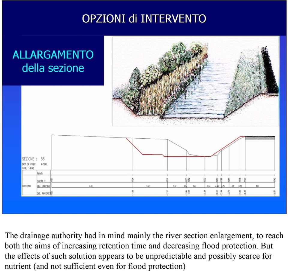 time and decreasing flood protection.