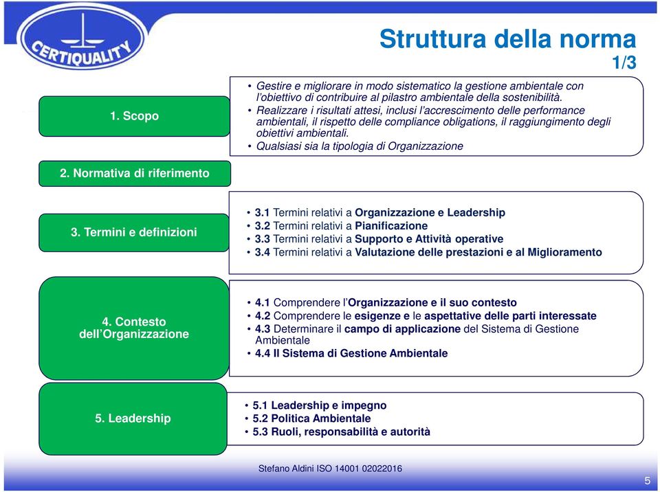 Realizzare i risultati attesi, inclusi l accrescimento delle performance ambientali, il rispetto delle compliance obligations, il raggiungimento degli obiettivi ambientali.