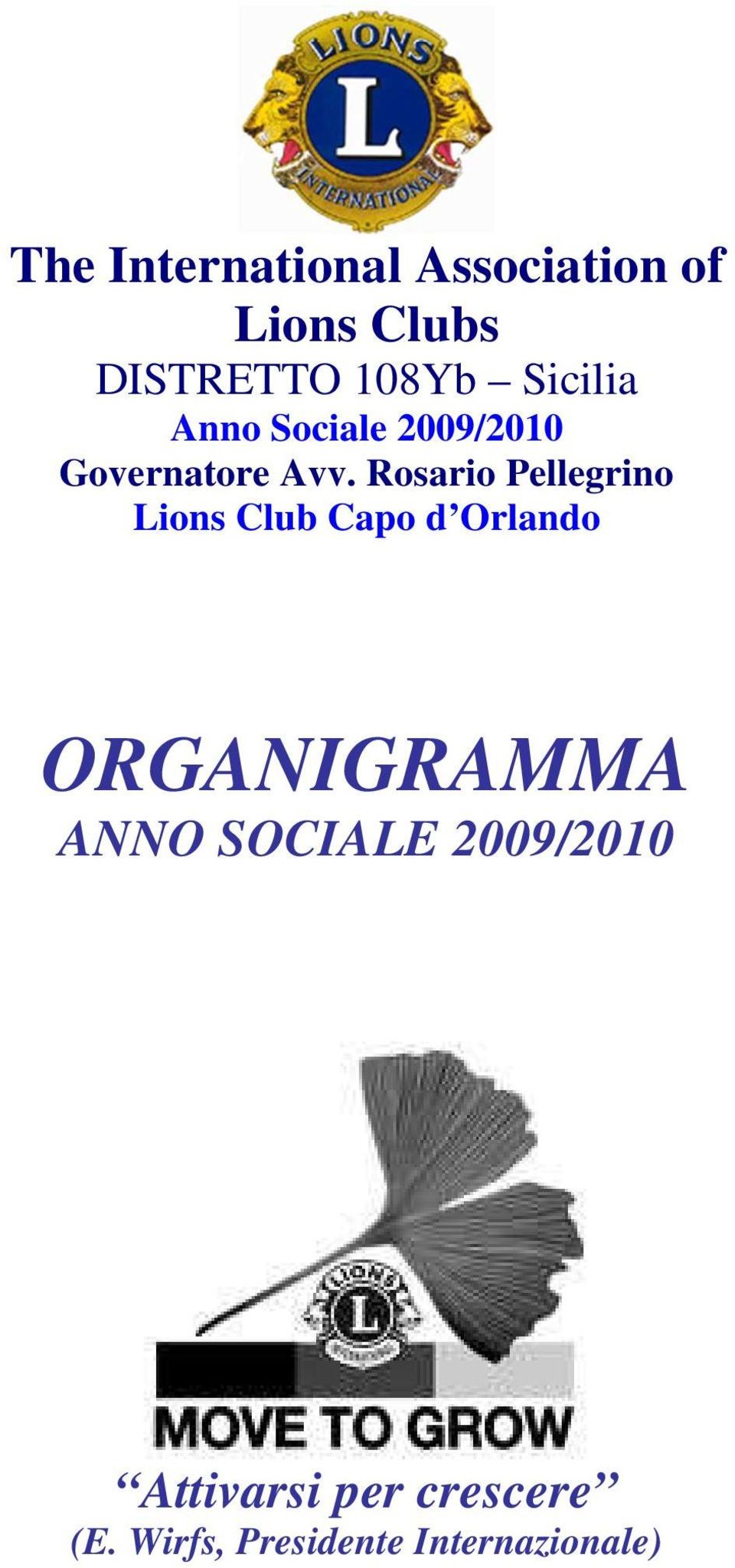 Rosario Pellegrino Lions Club Capo d Orlando ORGANIGRAMMA ANNO