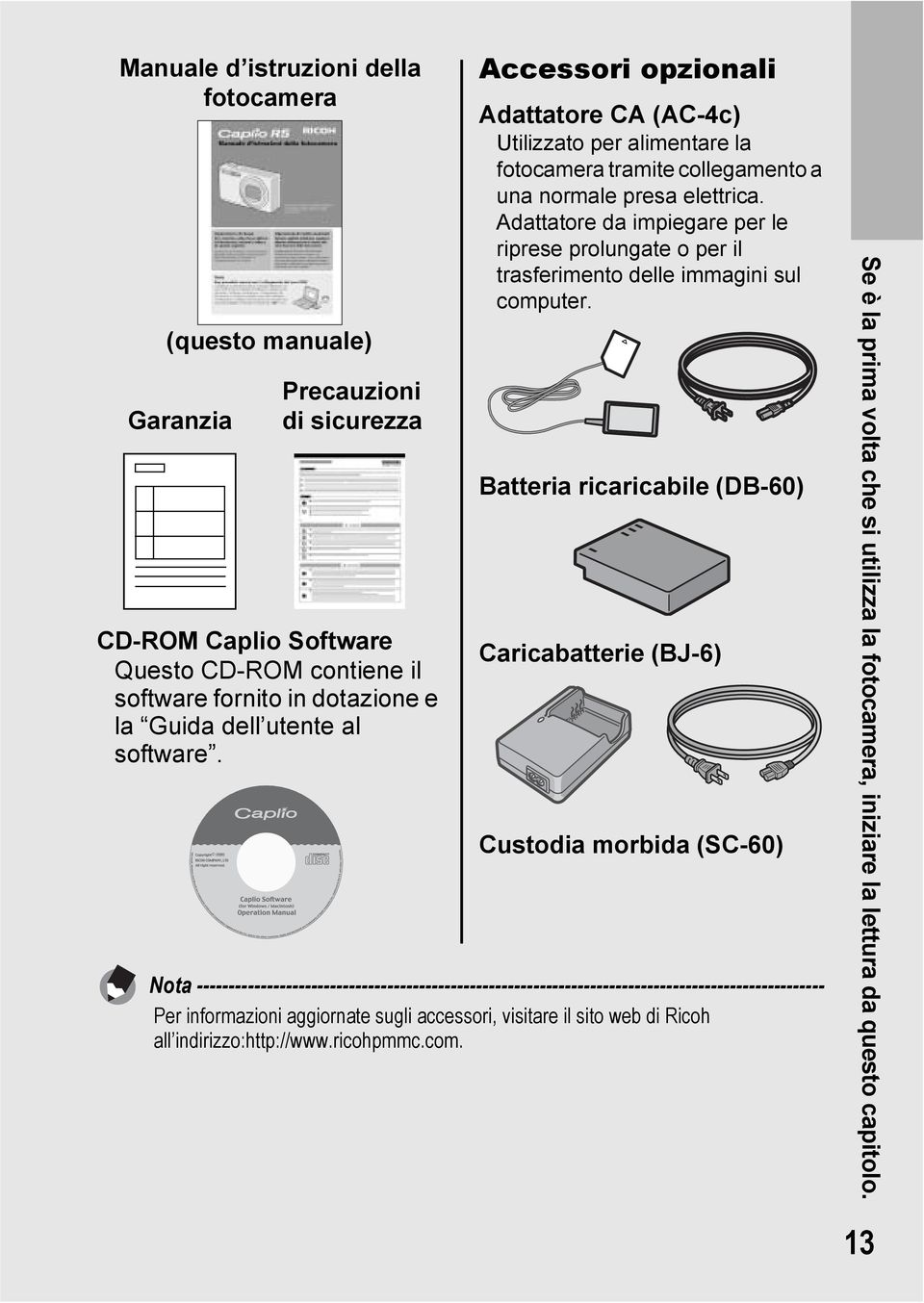 Adattatore da impiegare per le riprese prolungate o per il trasferimento delle immagini sul computer.