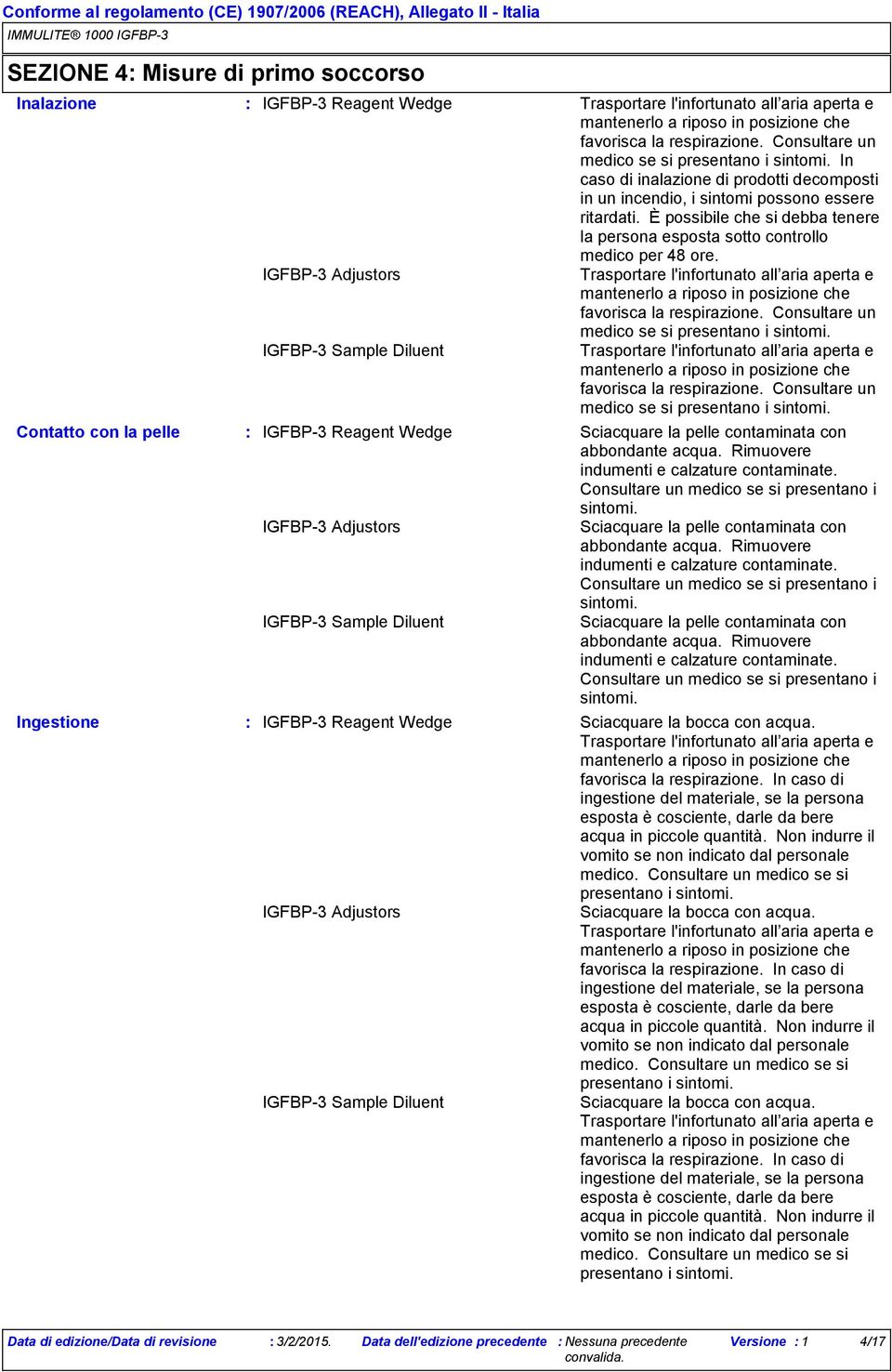 Sciacquare la pelle contaminata con abbondante acqua. Rimuovere indumenti e calzature contaminate. Consultare un medico se si presentano i sintomi.