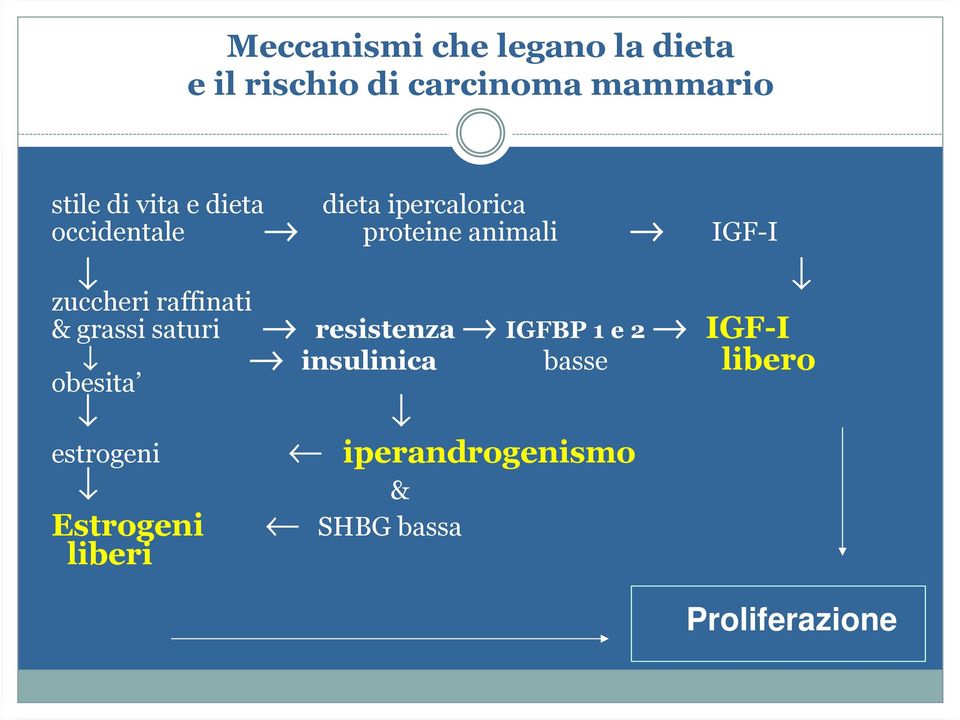 raffinati & grassi saturi resistenza IGFBP 1 e 2 IGF-I insulinica basse