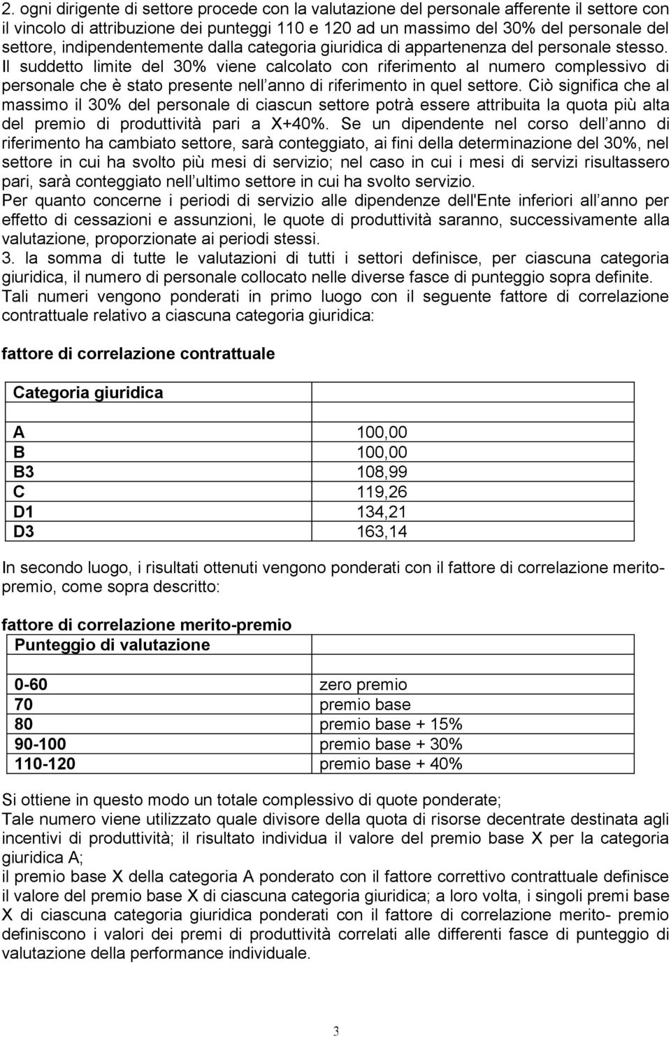 Il suddetto limite del 30% viene calcolato con riferimento al numero complessivo di personale che è stato presente nell anno di riferimento in quel settore.