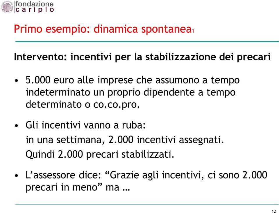 determinato o co.co.pro. Gli incentivi vanno a ruba: in una settimana, 2.000 incentivi assegnati.