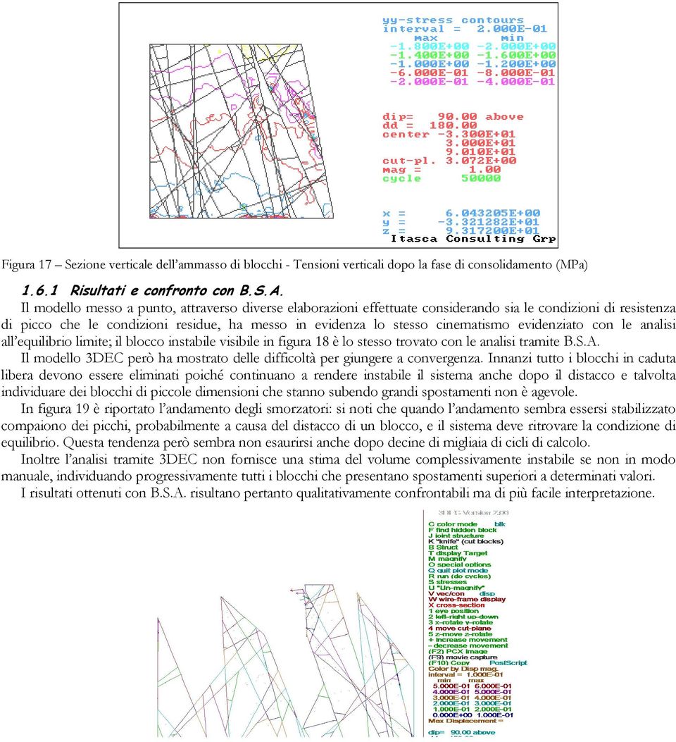 evidenziato con le analisi all equilibrio limite; il blocco instabile visibile in figura 18 è lo stesso trovato con le analisi tramite B.S.A.