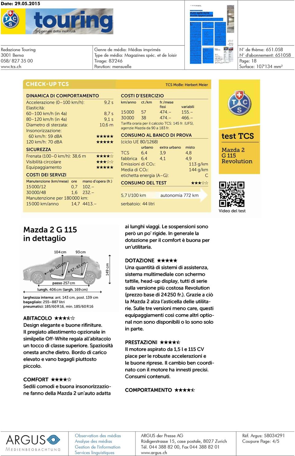 - 30000/48 1,6 232. - Manutenzione per 180000 km: 15000 km/anno 14,7 4413.- COSTI D'ESERCIZIO km/anno ct./km fr./mese fissi variabili 15000 57 474.- 155.- 30000 38 474.- 466.