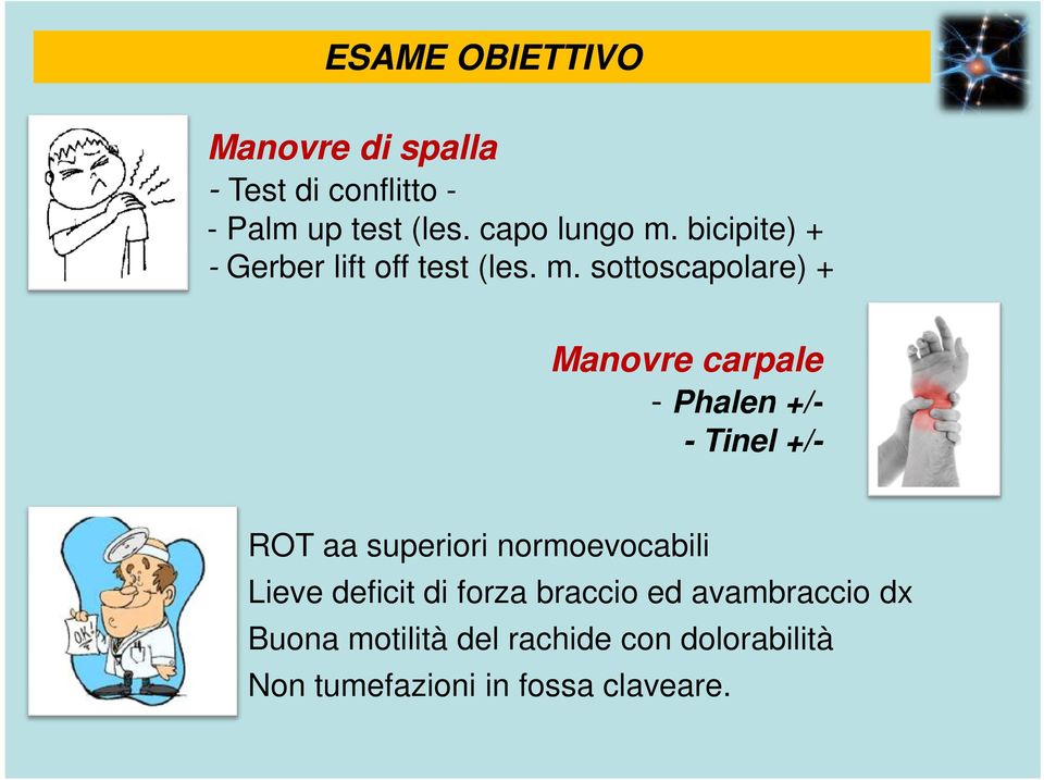 bicipite) + - Gerber lift off test (les. m.