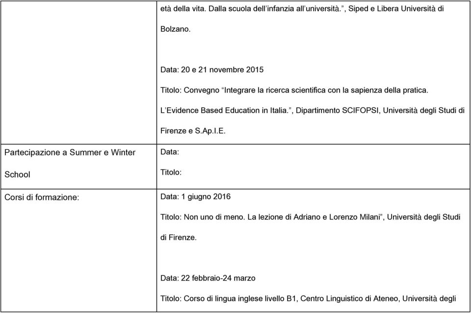 , Dipartimento SCIFOPSI, Università degli Studi di Firenze e S.Ap.I.E.