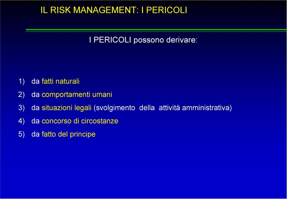 3) da situazioni legali (svolgimento della attività