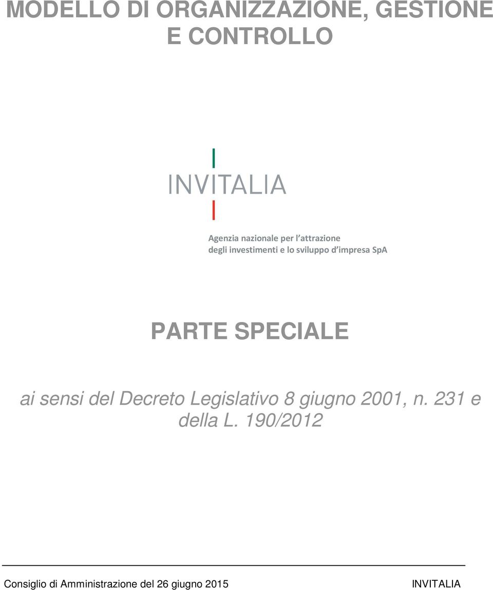 impresa SpA PARTE SPECIALE ai sensi del Decret Legislativ 8