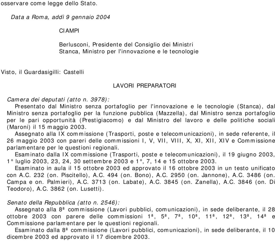 Camera dei deputati (atto n.