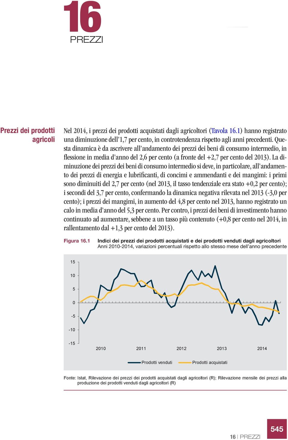 Questa dinamica è da ascrivere all andamento dei prezzi dei beni di consumo intermedio, in flessione in media d anno del 2,6 per cento (a fronte del +2,7 per cento del 2013).