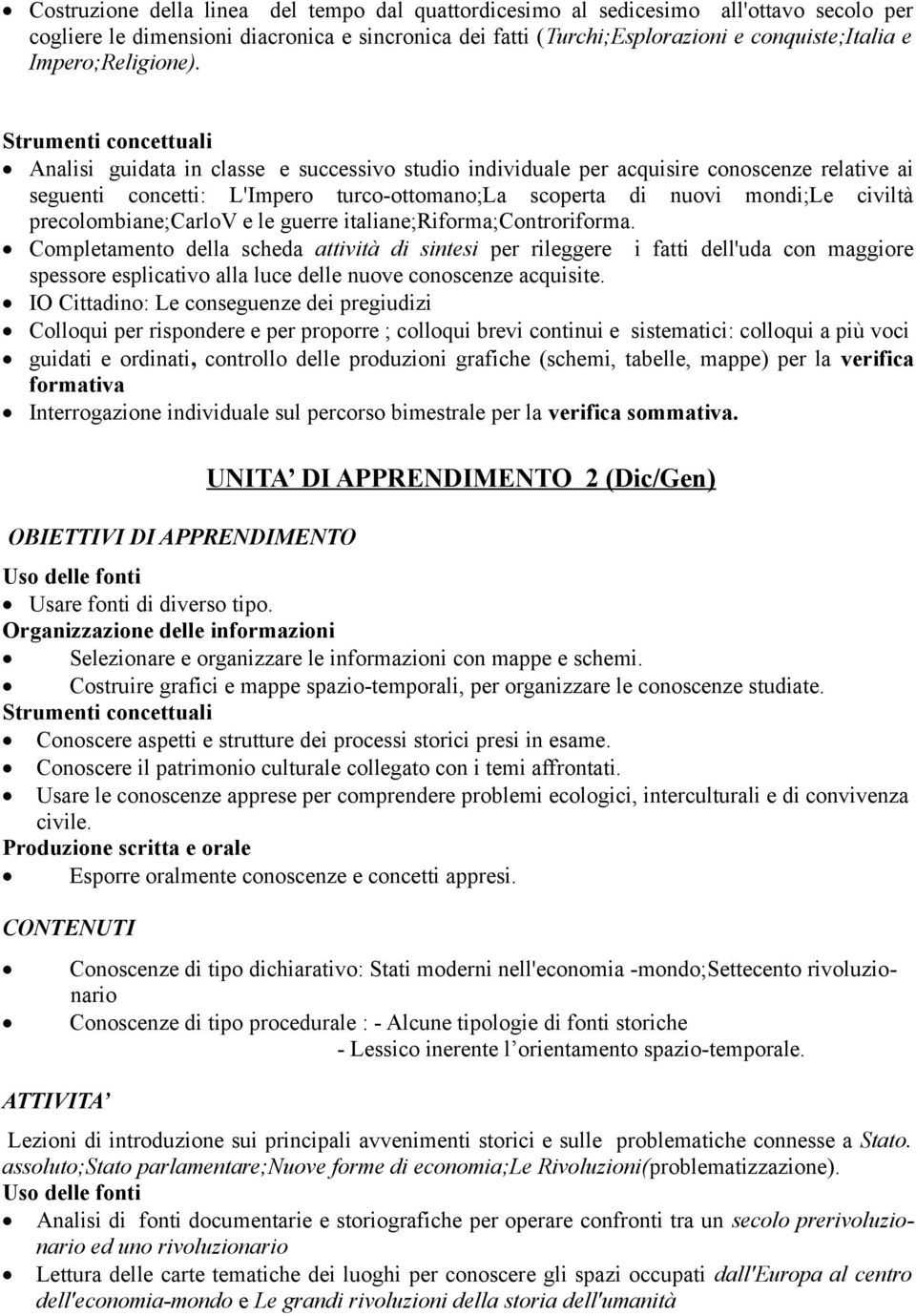 Strumenti concettuali Analisi guidata in classe e successivo studio individuale per acquisire conoscenze relative ai seguenti concetti: L'Impero turco-ottomano;la scoperta di nuovi mondi;le civiltà