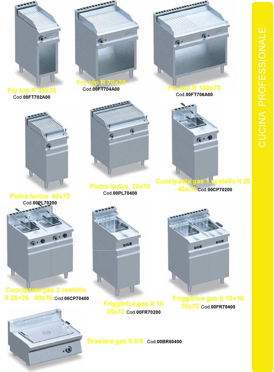 00PL70400 Cuocipasta gas 1 cestello lt 26 40x70 Cod.