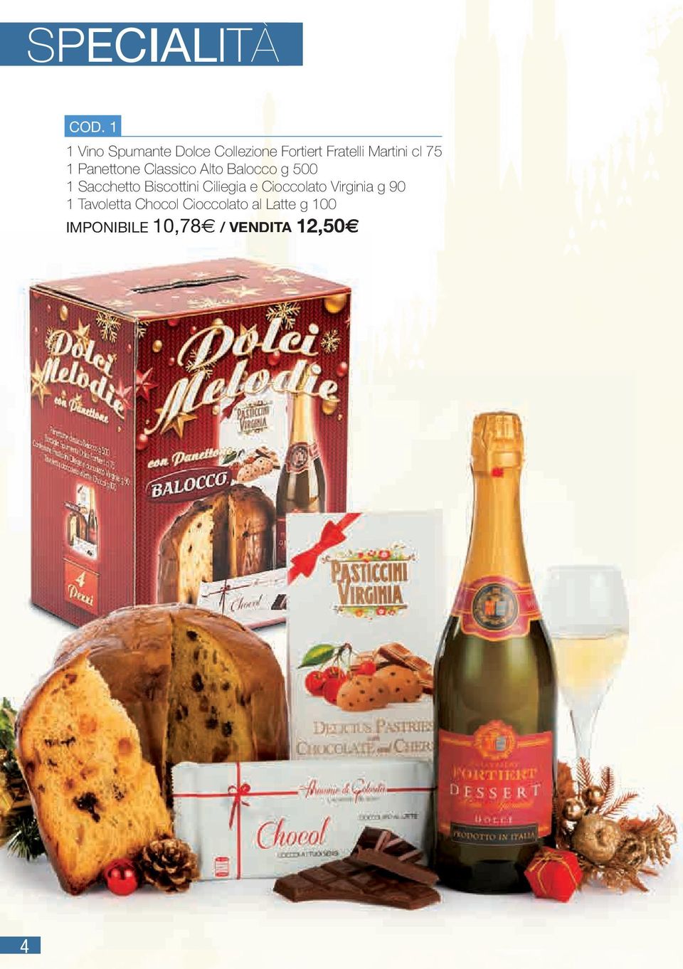 75 1 Panettone Classico Alto Balocco g 500 1 Sacchetto Biscottini