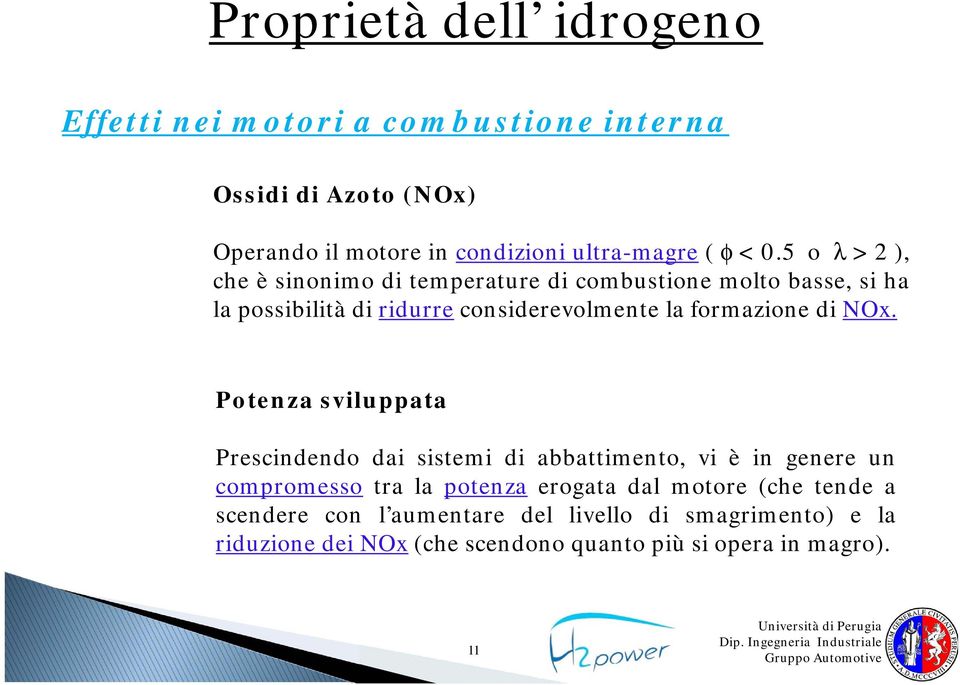 formazione di NOx.