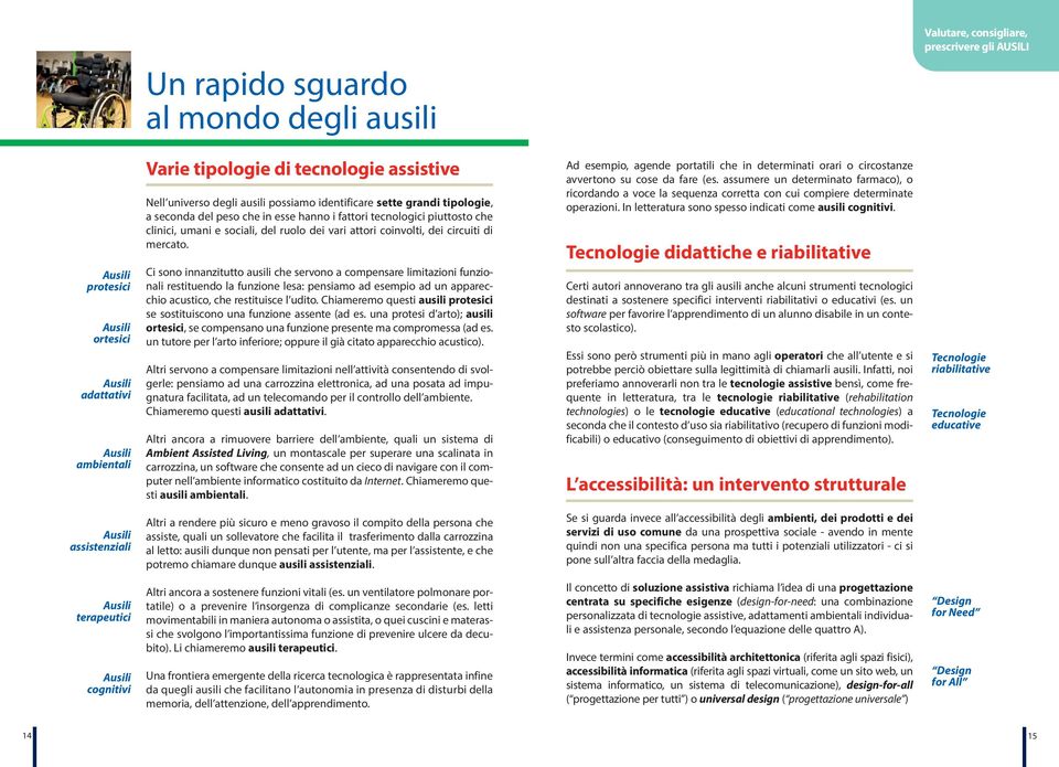 Ci sono innanzitutto ausili che servono a compensare limitazioni funzionali restituendo la funzione lesa: pensiamo ad esempio ad un apparecchio acustico, che restituisce l udito.