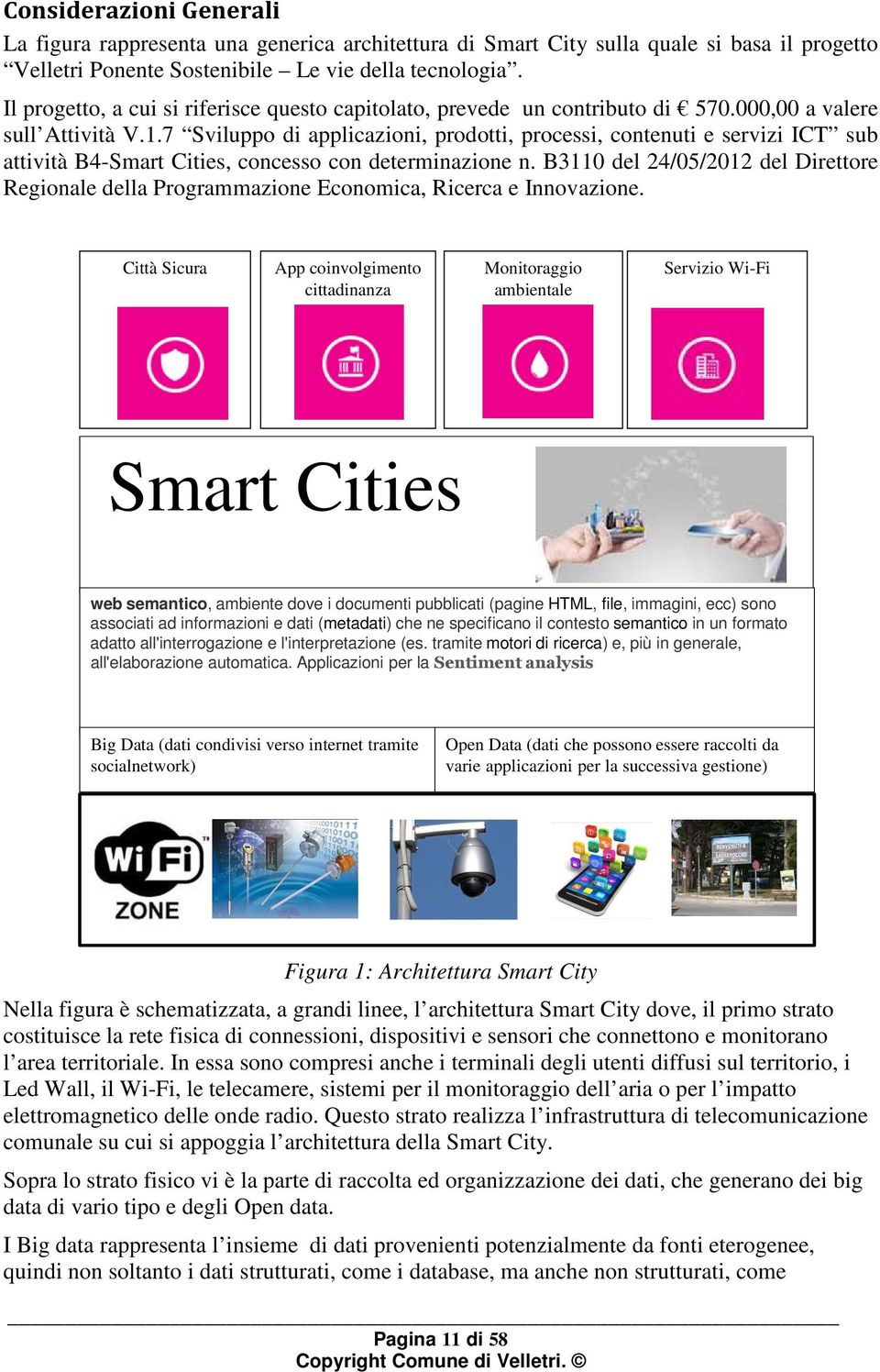 7 Sviluppo di applicazioni, prodotti, processi, contenuti e servizi ICT sub attività B4-Smart Cities, concesso con determinazione n.