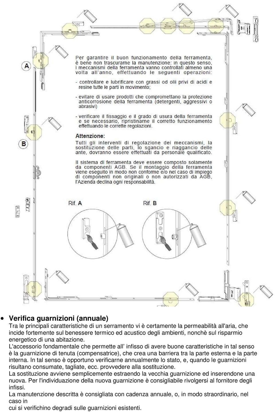 L'accessorio fondamentale che permette all infisso di avere buone caratteristiche in tal senso è la guarnizione di tenuta (compensatrice), che crea una barriera tra la parte esterna e la parte