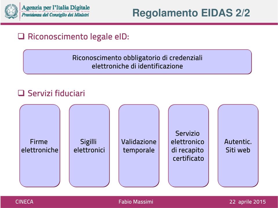 Servizi fiduciari Firme elettroniche Sigilli elettronici