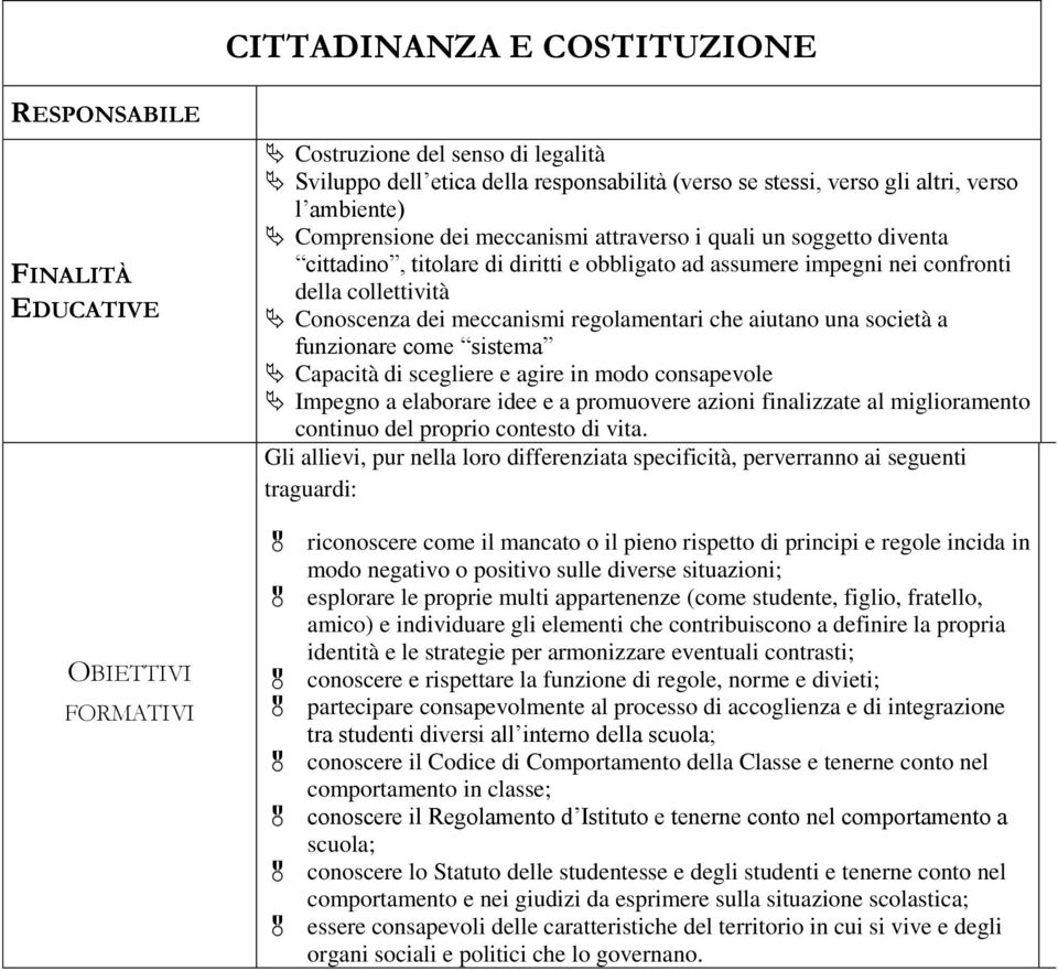 una scietà a funzinare cme sistema Capacità di scegliere e agire in md cnsapevle Impegn a elabrare idee e a prmuvere azini finalizzate al miglirament cntinu del prpri cntest di vita.