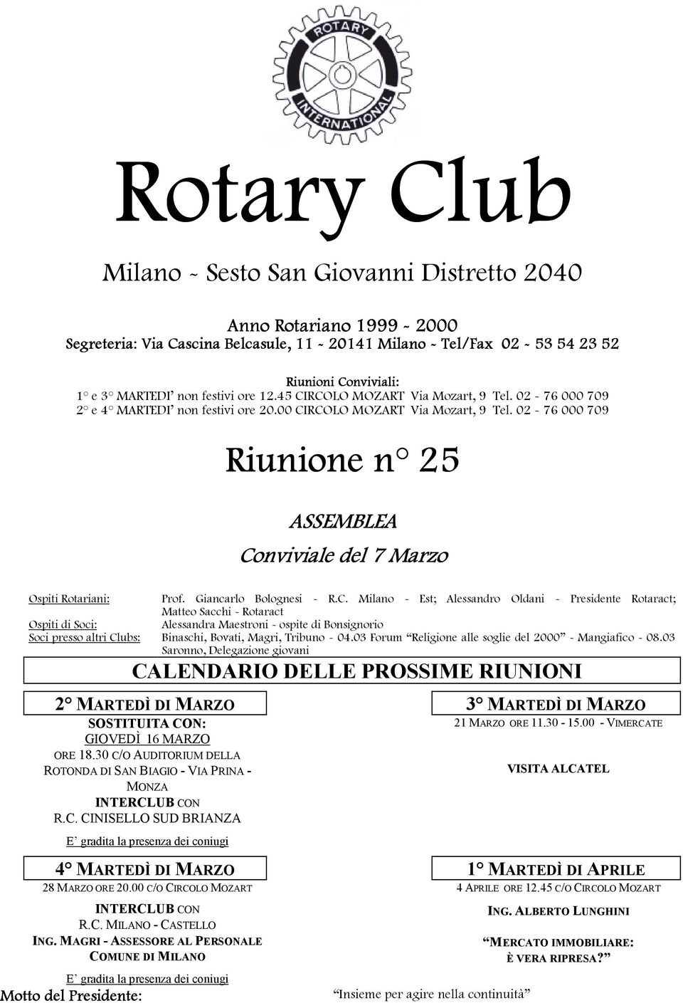 02-76 000 709 Riunione n 25 ASSEMBLEA Co