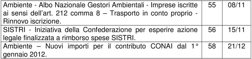 SISTRI - Iniziativa della Confederazione per esperire azione legale finalizzata a