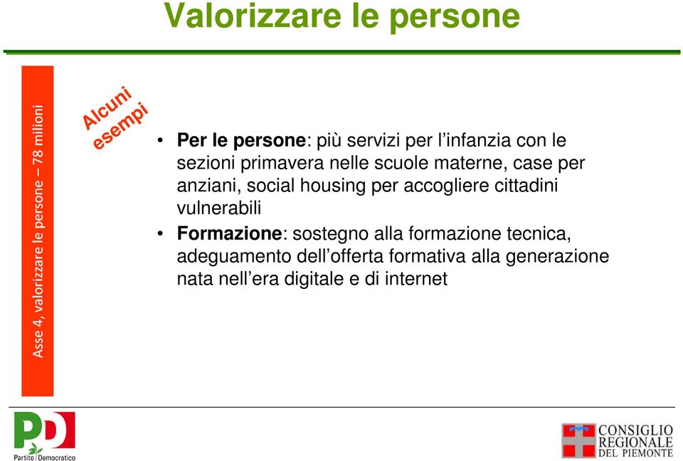 per accogliere cittadini vulnerabili Formazione: sostegno alla formazione tecnica,