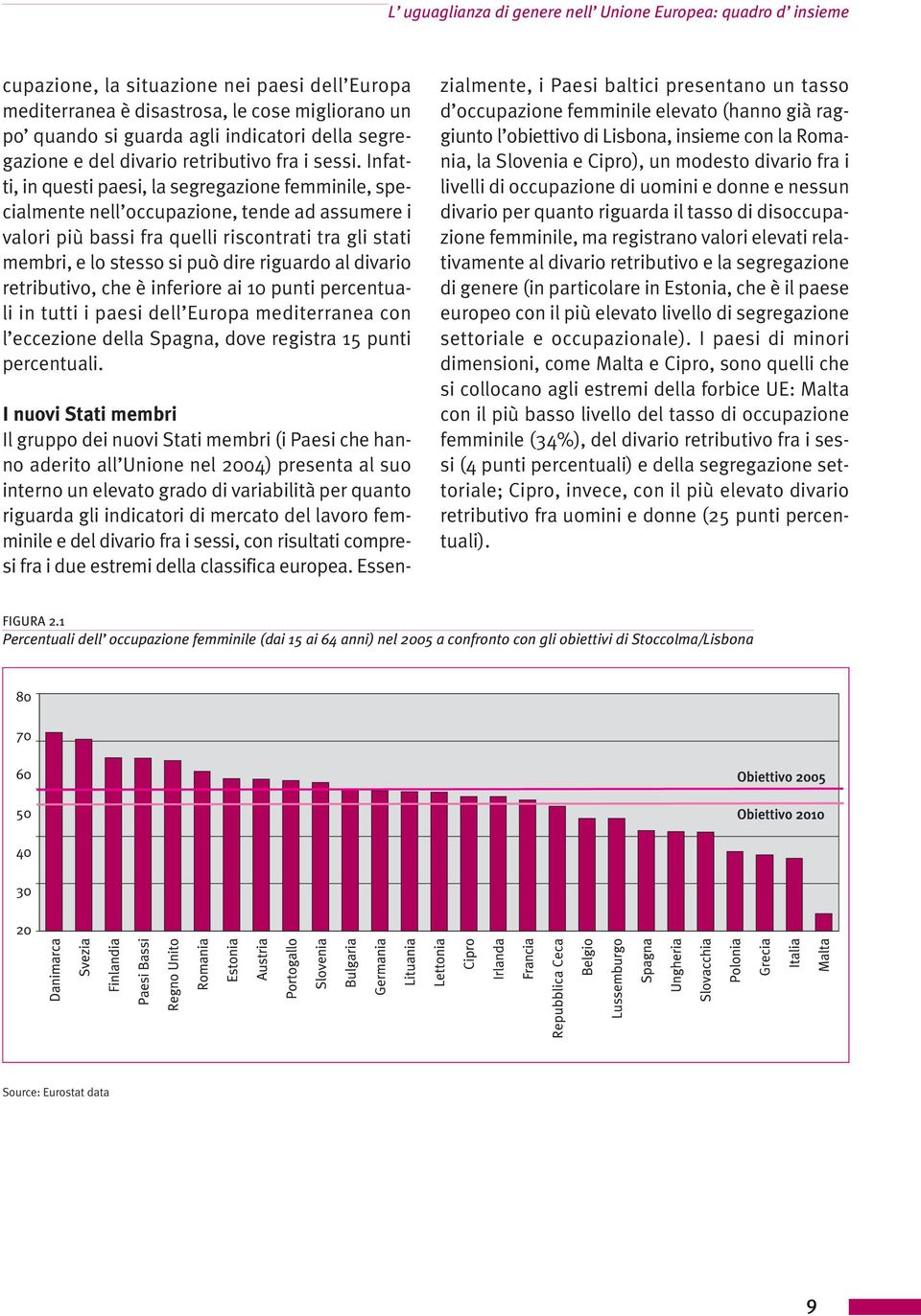 Infatti, in questi paesi, la segregazione femminile, specialmente nell occupazione, tende ad assumere i valori più bassi fra quelli riscontrati tra gli stati membri, e lo stesso si può dire riguardo